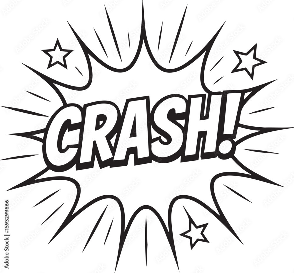 Fototapeta premium Monochrome Biff! comic book sound effect illustration in a pop art style. Vector graphic of an explosion bubble with halftone.