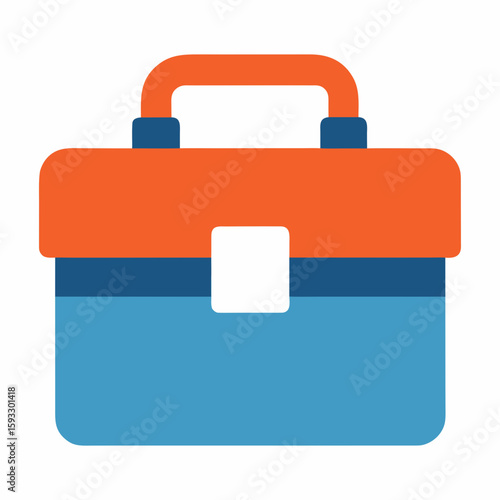 Orange and blue toolbox icon