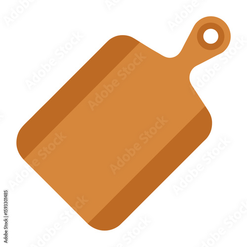 Simple flat design wooden cutting board with handle