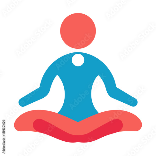 Stylized person meditating in lotus pose