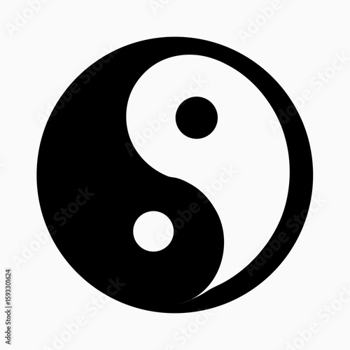 Classic black and white yin yang symbol of balance and harmony