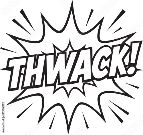 Thwack! Comic Book Sound Effect - Vector Illustration