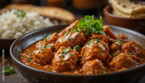 a bowl of chicken tikka masala