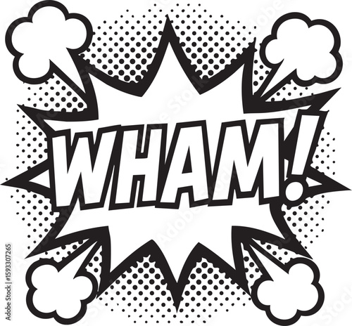 Wham! Comic Book Style Speech Bubble Illustration