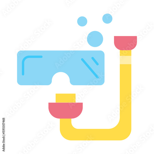 Flat ilustration snorkel dive element