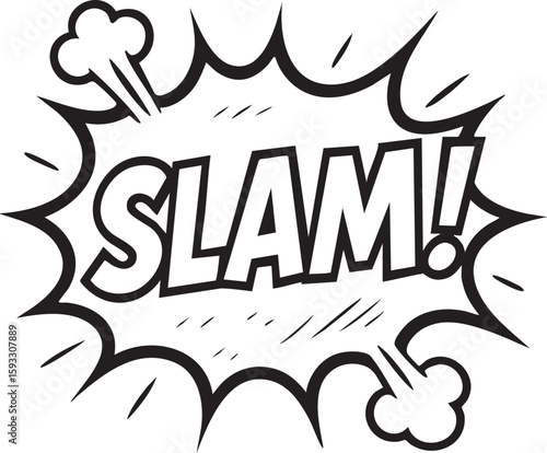 Slam! Comic Book Style Speech Bubble Explosion Sound Effect