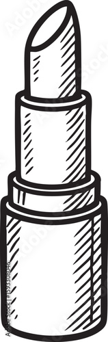 Elegant Lipstick Tube Sketch Timeless Beauty and Style Accessory Illustration for Creative Projects