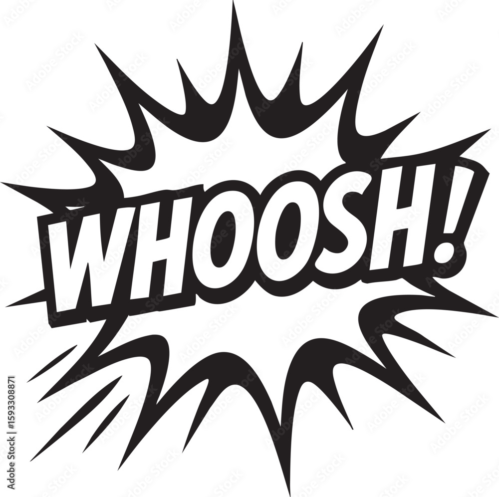 Fototapeta premium Comic Style Whoosh Illustration - Fast Movement and Impactful Visual Effect for Graphic Design Projects and Presentations