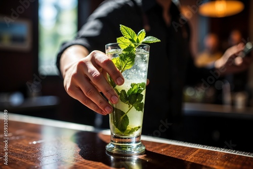 Bartender Presenting Mojito	
