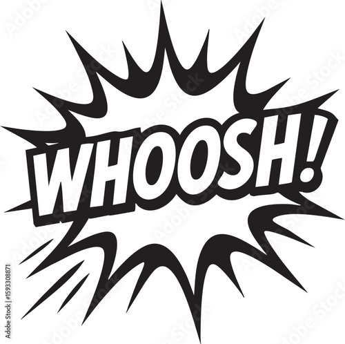 Comic Style Whoosh Illustration - Fast Movement and Impactful Visual Effect for Graphic Design Projects and Presentations
