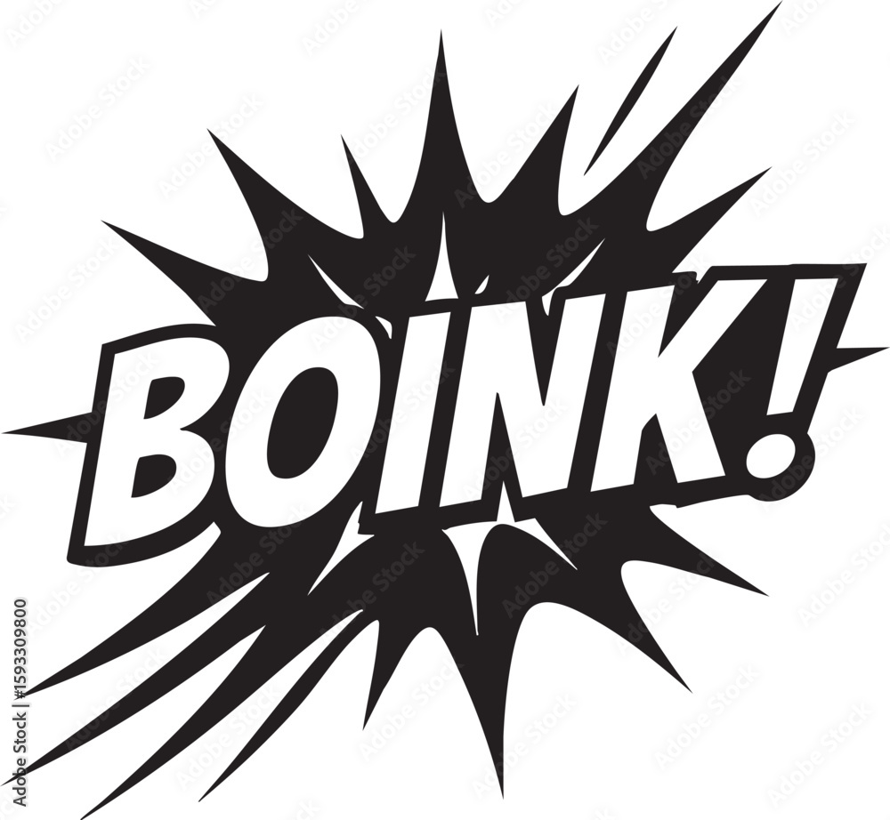 Fototapeta premium Vroom Comic Sound Effect Illustration, Dynamic Expression in Black and White for Excitement