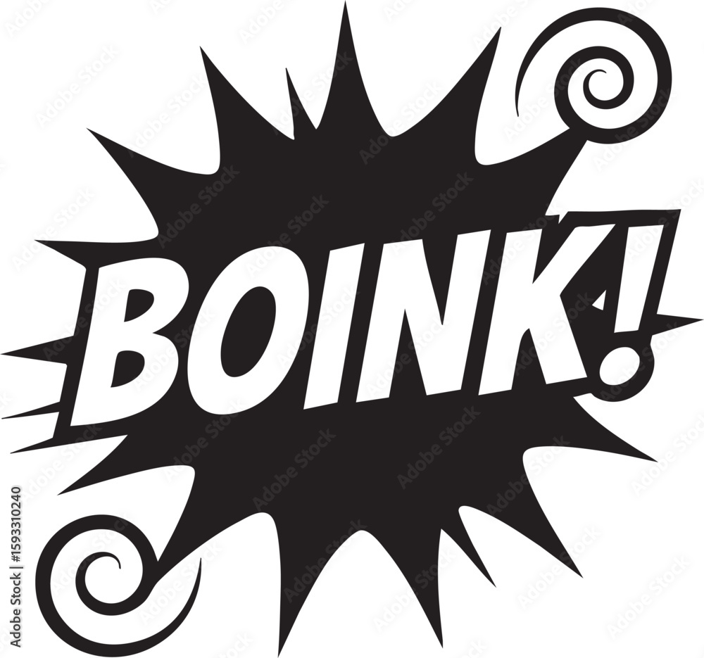 Fototapeta premium Vroom Comic Sound Effect Illustration, Dynamic Expression in Black and White for Excitement