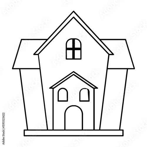 Haunted House line style icon element