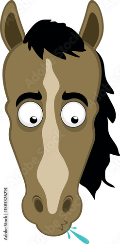 vector illustration character face hose cartoon, spitting saliva