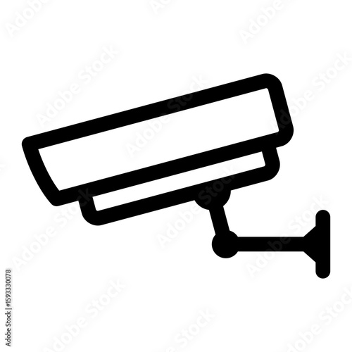 security camera isolated on white. Side view stuck on wall.