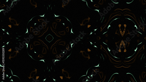 Abstract Radiant Burst with Soft Grain Texture, Symmetrical Glow Pattern in Psychedelic Style, Radiating Circular Abstract with Subtle Noise, Kaleidoscopic Starburst with Gradient Flow