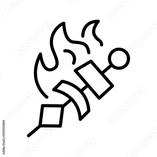line style skewer bbq element