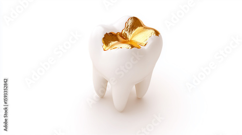 虫歯に金の詰め物