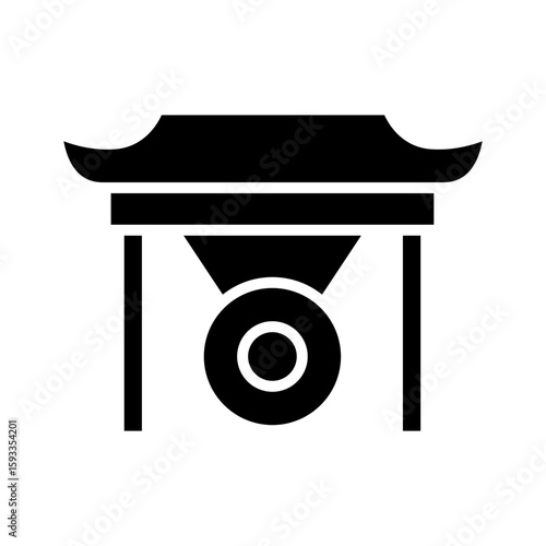 Glyph style traditional music gong culture element