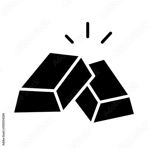 silhouette icon gold bar element