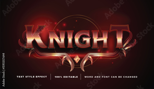 Editable text effect vector graphic of Red Knight , perfect for movie title, game title, etc.