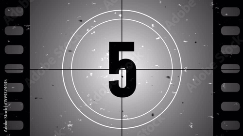 10 second Countdown old film animation. Countdown movie from 10 to 0 number. 4k vidio