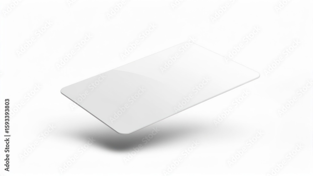 Blank white card floating Blank white card floating