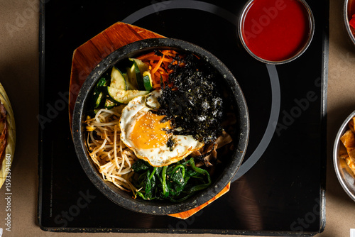 Bimbap bowl with fried egg