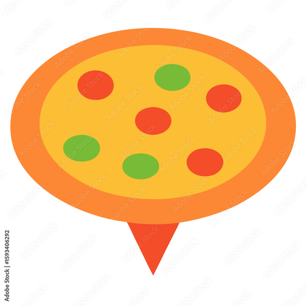 Fototapeta premium Pizza location pin icon