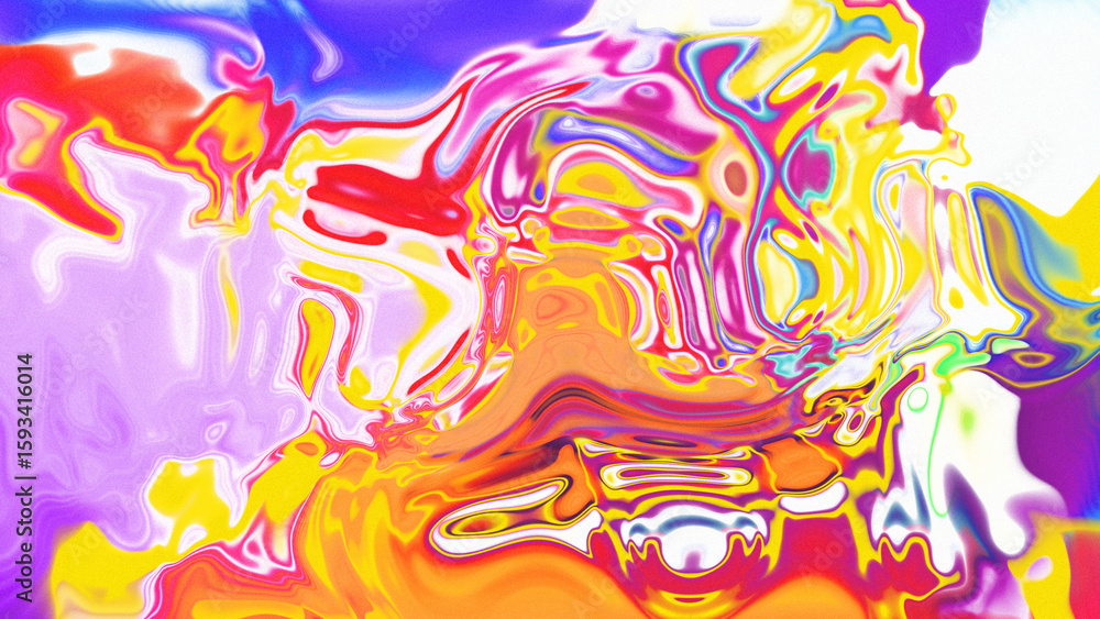 Obraz premium Fluid Marble Texture with Organic Flow, Abstract Liquid Pattern with Wavy Structure, Melted Surface Design with Soft Transitions, Psychedelic Swirl Texture with Marble Effect