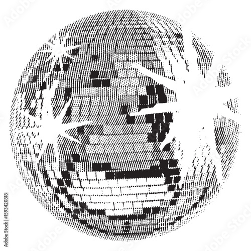 Disco ball isolated. Disco ball clipart. Mirrorball with lights.	