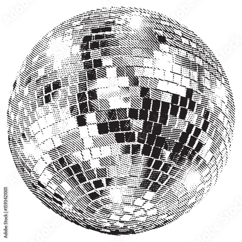Disco ball isolated. Disco ball clipart. Mirrorball with lights.	