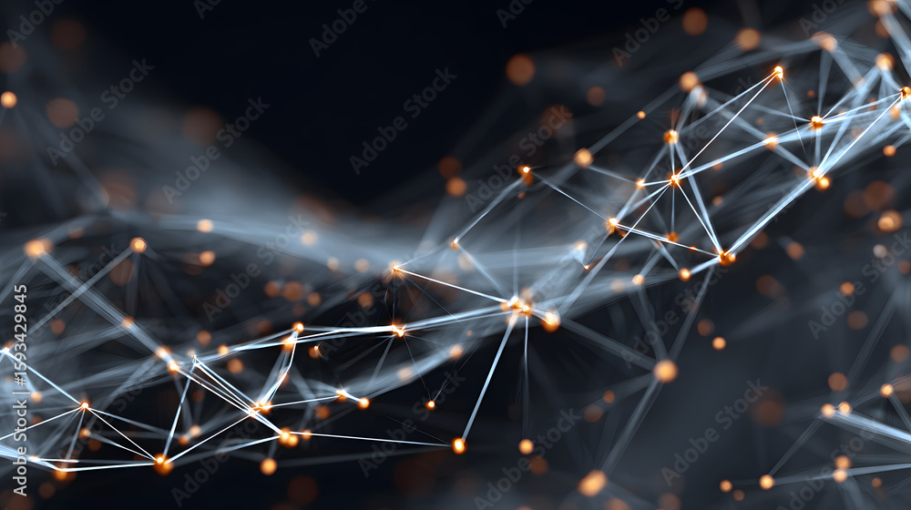 Obraz premium Geometric data connections. Abstract technology background. 3D illustration