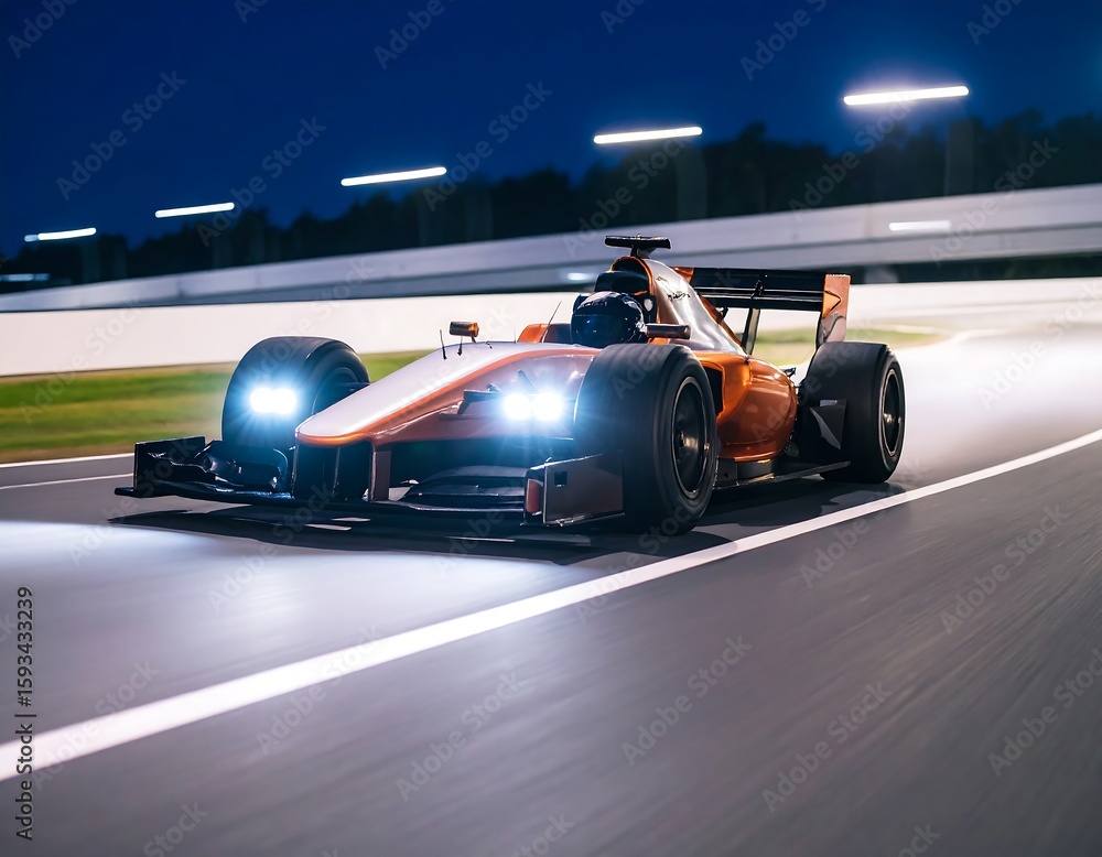 Fototapeta premium Racing car on a track at night (3)