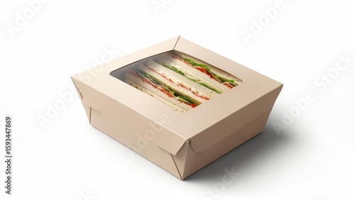Cardboard sandwich box with a clear window