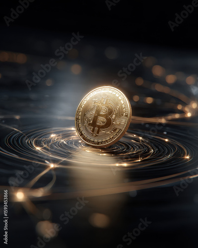 Stylized Bitcoin in cozy desk setting emphasizing intimate financial moments