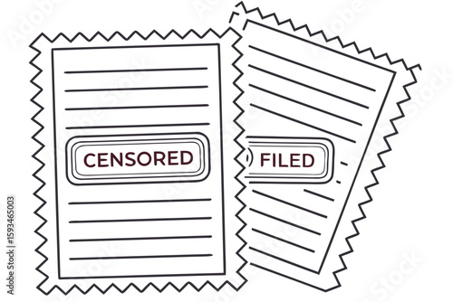 Silhouette and Line Art Illustrations of Justice,
 Scandal, and Political Corruption Concepts