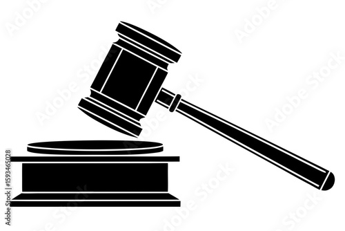 Silhouette and Line Art Illustrations of Justice,
 Scandal, and Political Corruption Concepts