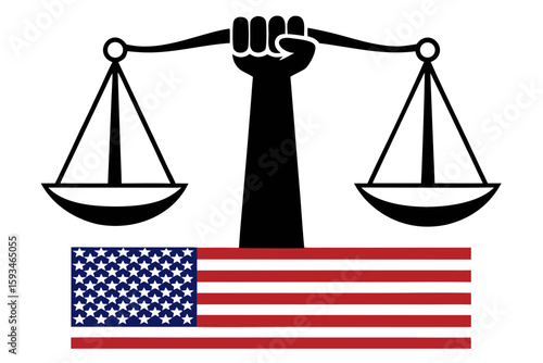 Silhouette and Line Art Illustrations of Justice,
 Scandal, and Political Corruption Concepts