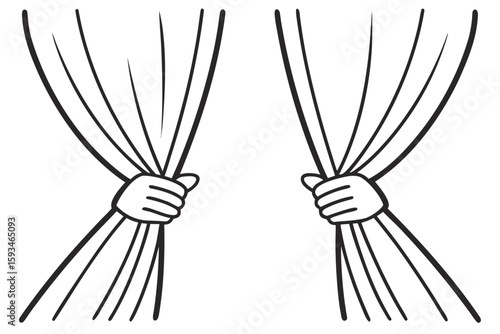 Silhouette and Line Art Illustrations of Justice,
 Scandal, and Political Corruption Concepts