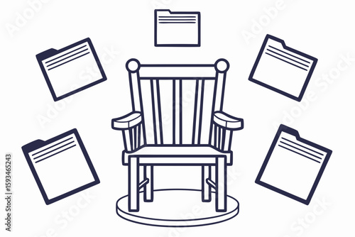 Silhouette and Line Art Illustrations of Justice,
 Scandal, and Political Corruption Concepts