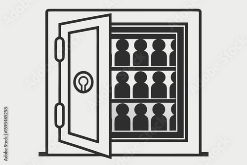 Silhouette and Line Art Illustrations of Justice,
 Scandal, and Political Corruption Concepts