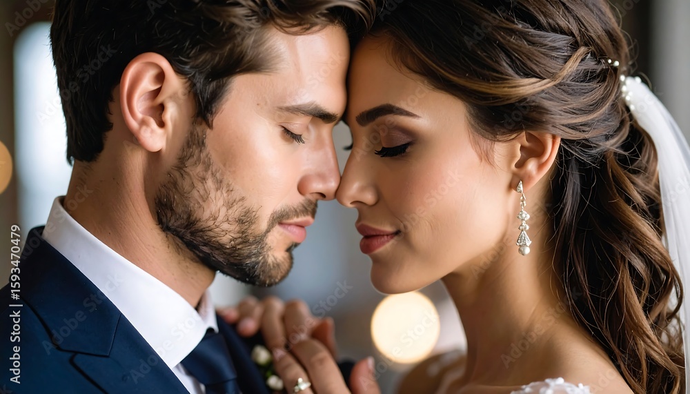 Naklejka premium Close-up couple, wedding day
