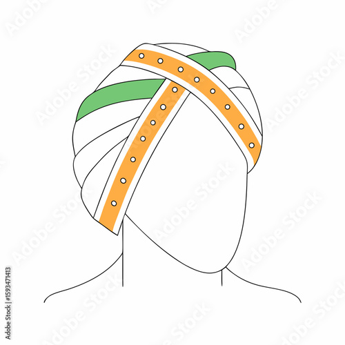 Traditional turban illustration in minimal style