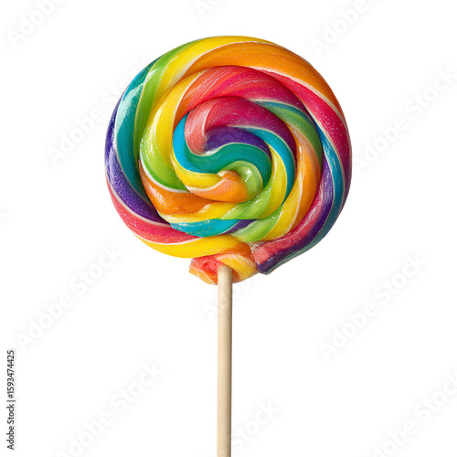 Wallpaper Mural Colorful Swirl Lollipop on Stick – Isolated on Transparent Background Torontodigital.ca