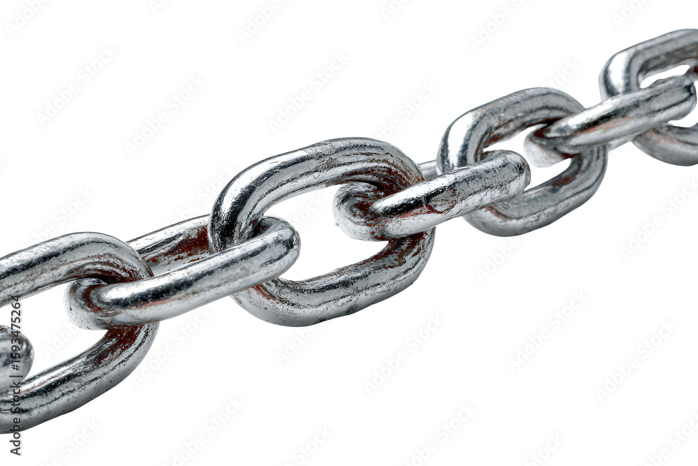 Fototapeta premium Rusty Metal Chain Closeup Dark Background