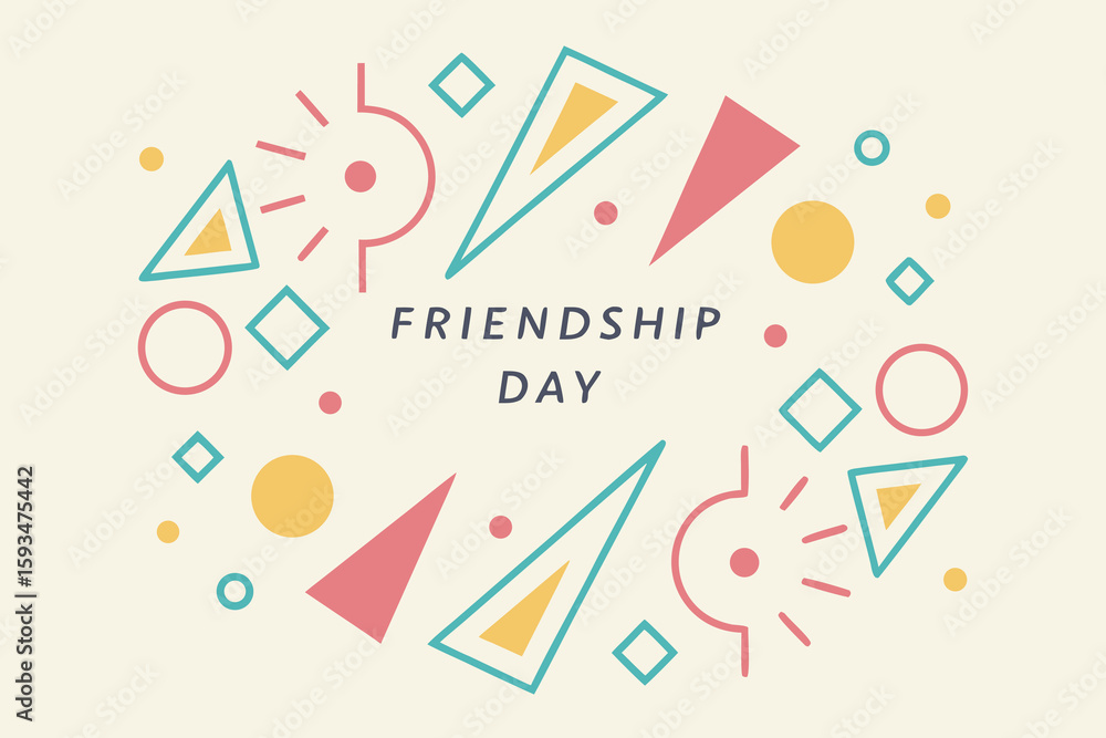 Friendship Day Geometric Shapes Illustration greeting Friendship Day Geometric Shapes Illustration greeting