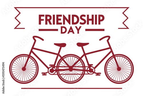 Friendship Day Tandem Bicycle Illustration cycling