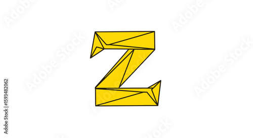 Vector download yellow geometric letter z vector illustration for logo design and alphabet typography projects 100