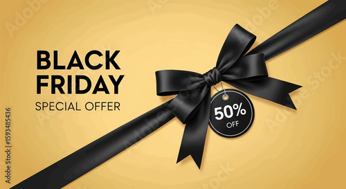 Black Friday Sale Special Offers and Deals with a Bow featuring a discount announcement